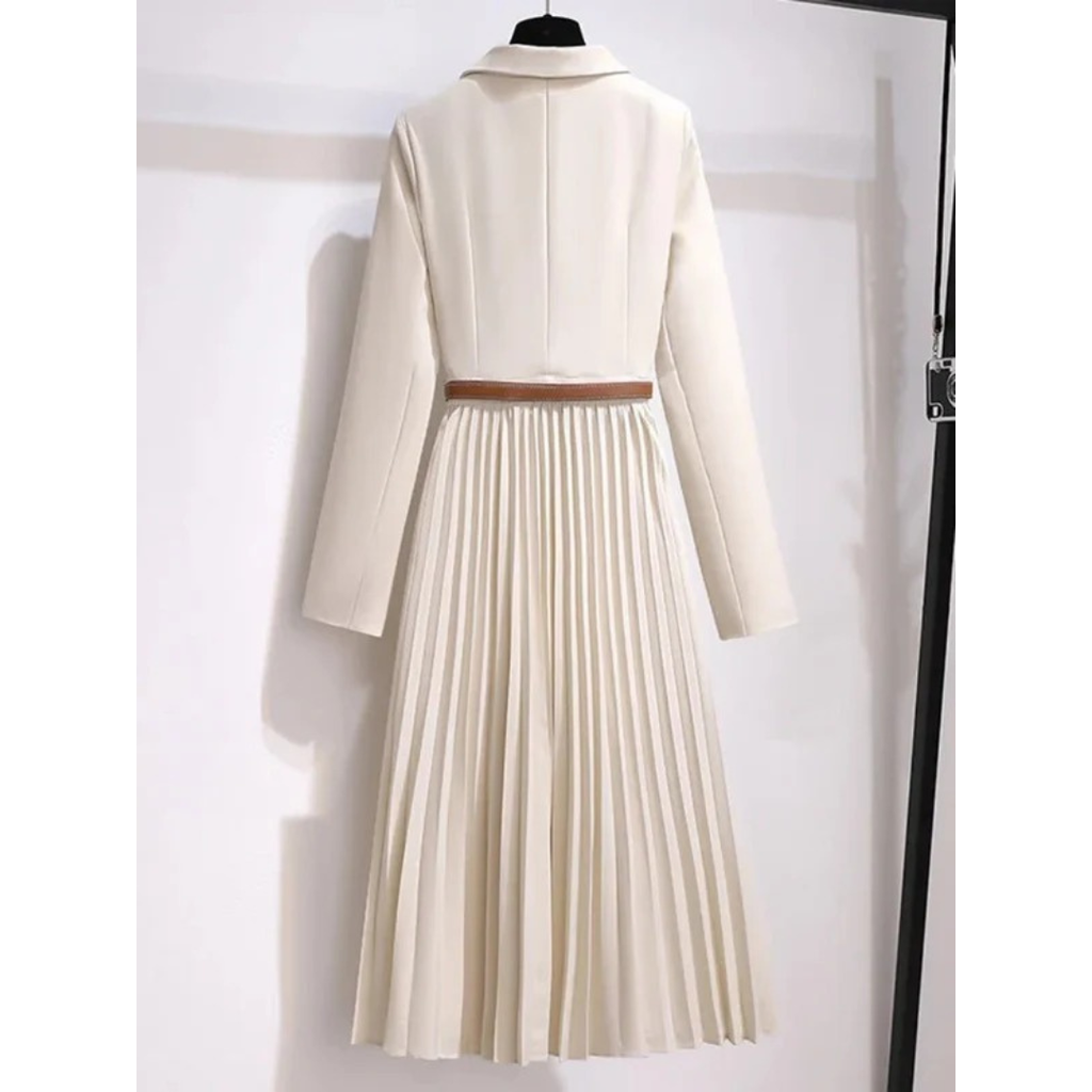 Zinnia | Damen Elegante Midikleid Mit Plissee